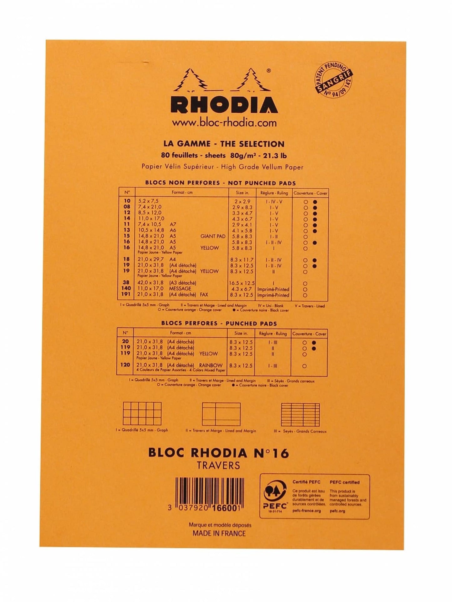 Rhodia #16 Classic Notepad (A5 - 6 x 8.25)