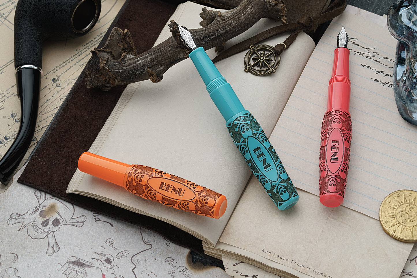 BENU Pixie - Jolly Roger Antique Set (x3 Fountain Pens)