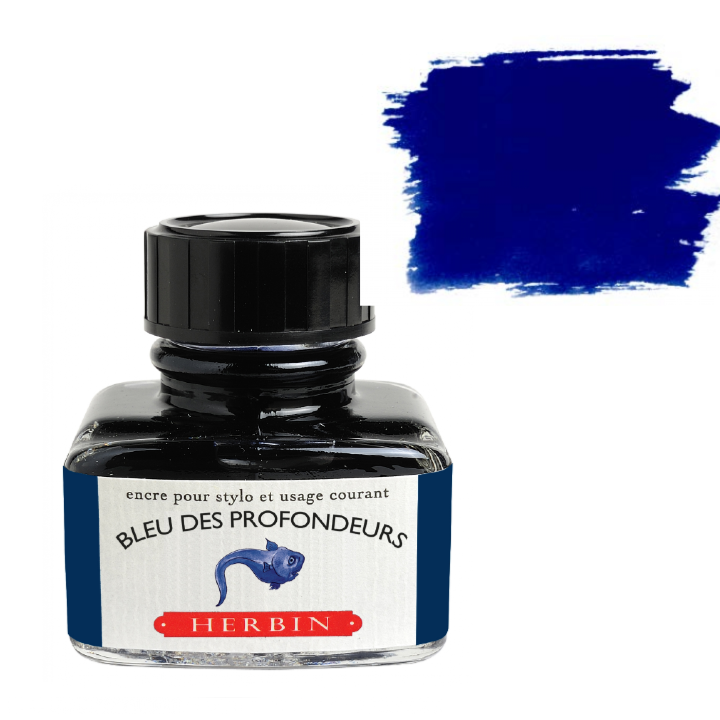 Herbin Bleu des Profondeurs (Deep Sea Blue) Ink