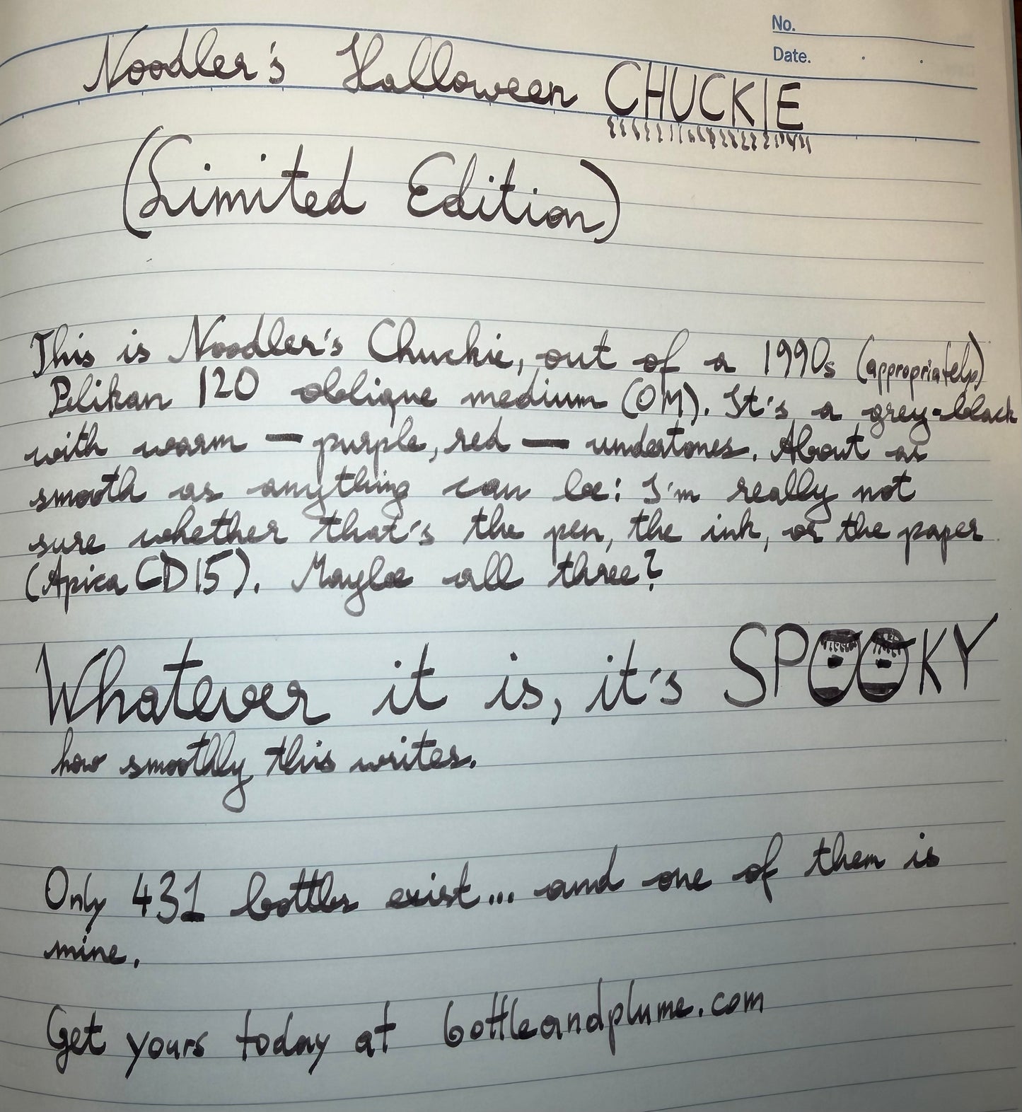 Noodler's Halloween Chuckie (Limited Edition - 3oz Bottle)