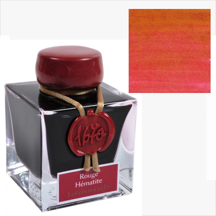 Jacques Herbin 1670: Rouge Hematite Red Ink, Gold Shimmer (50mL)