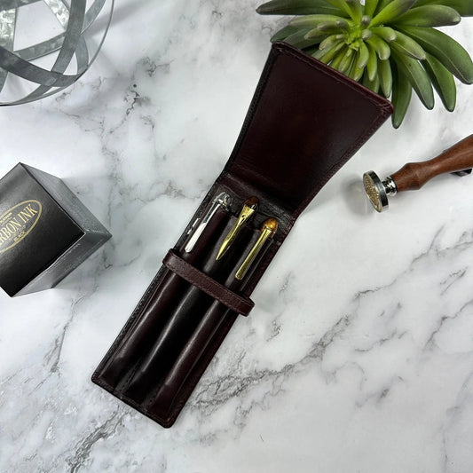 Girologio Leather 3-pen Case (Oxblood)