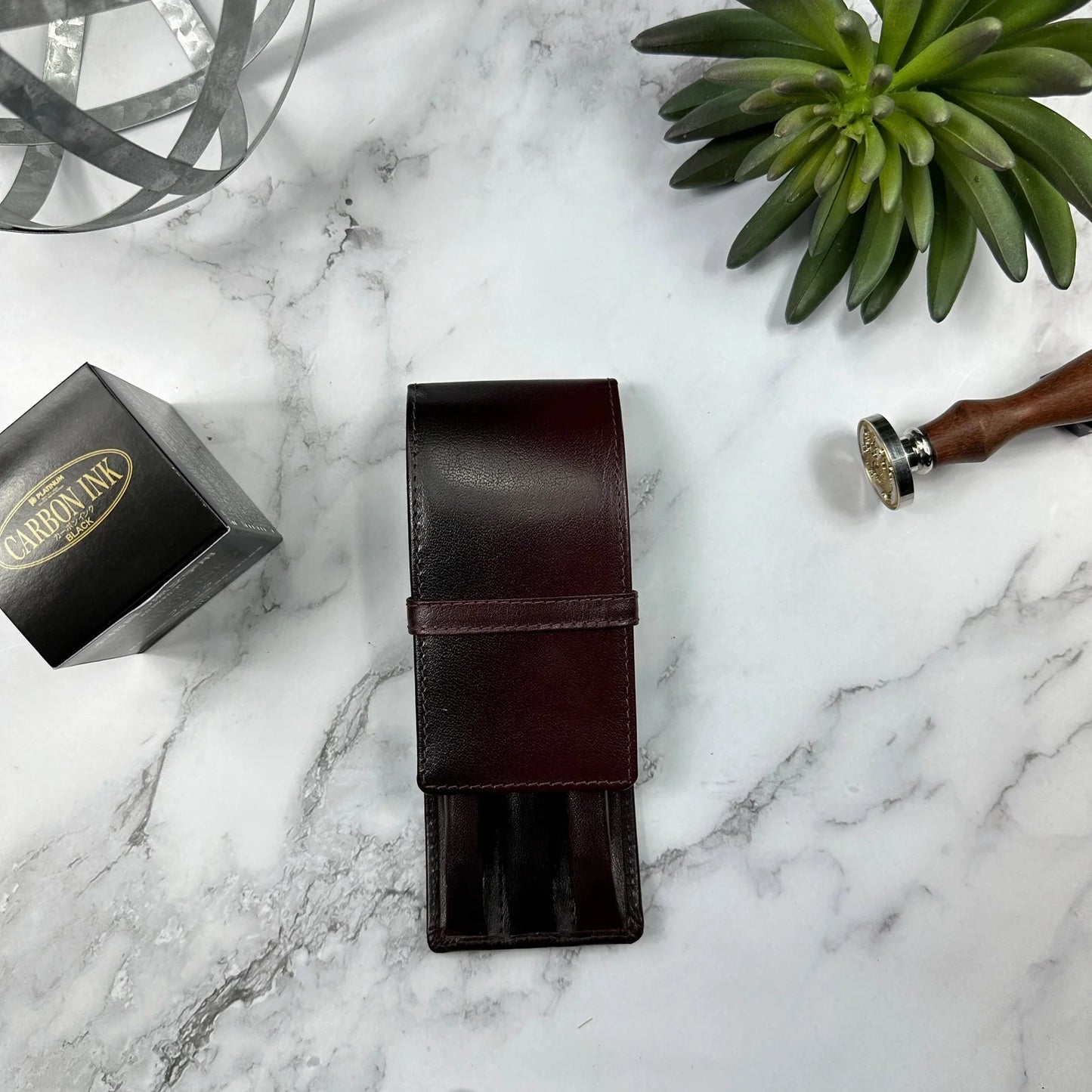 Girologio Leather 3-pen Case (Oxblood)