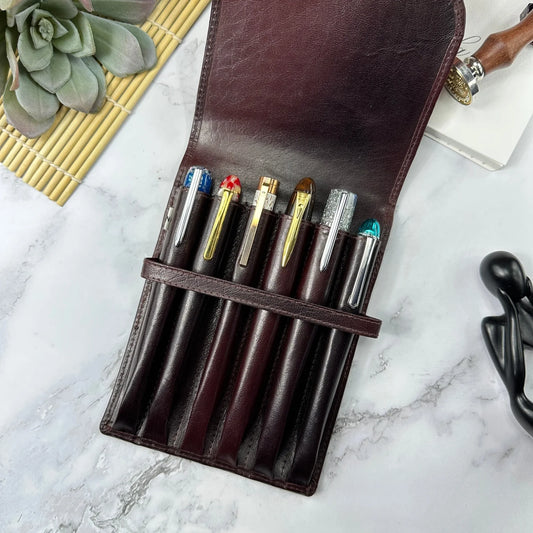 Girologio Leather 6-pen Case (Oxblood)
