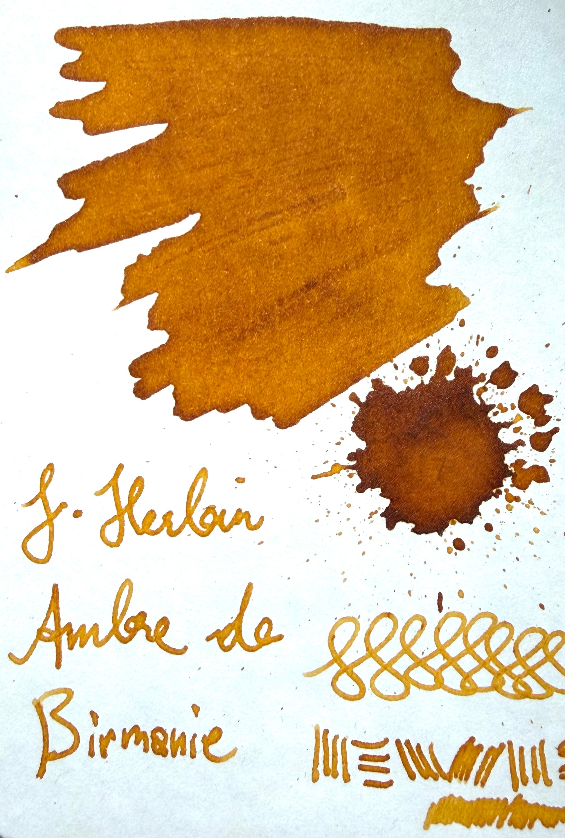Ink swatch of herbin ambre de birmanie