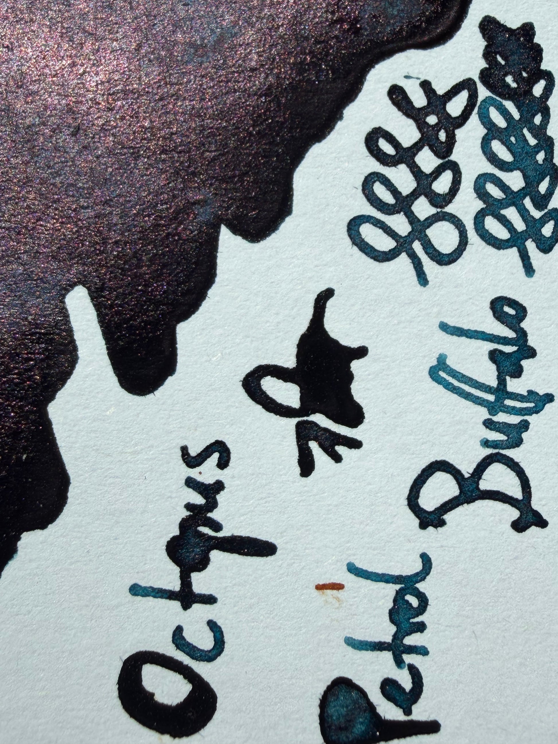 A close up ink swatch of petrol buffalo