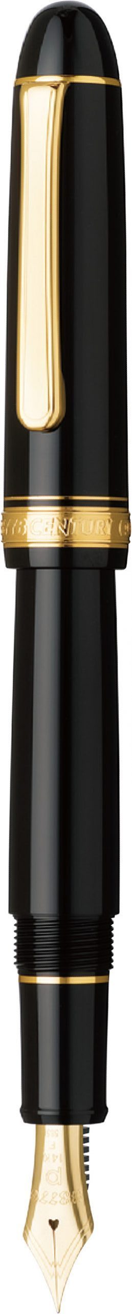 Platinum #3776 Fountain Pen - Black & Gold Trim