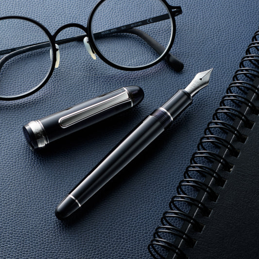 Platinum #3776 Fountain Pen - Black Diamond (Rhodium Trim)