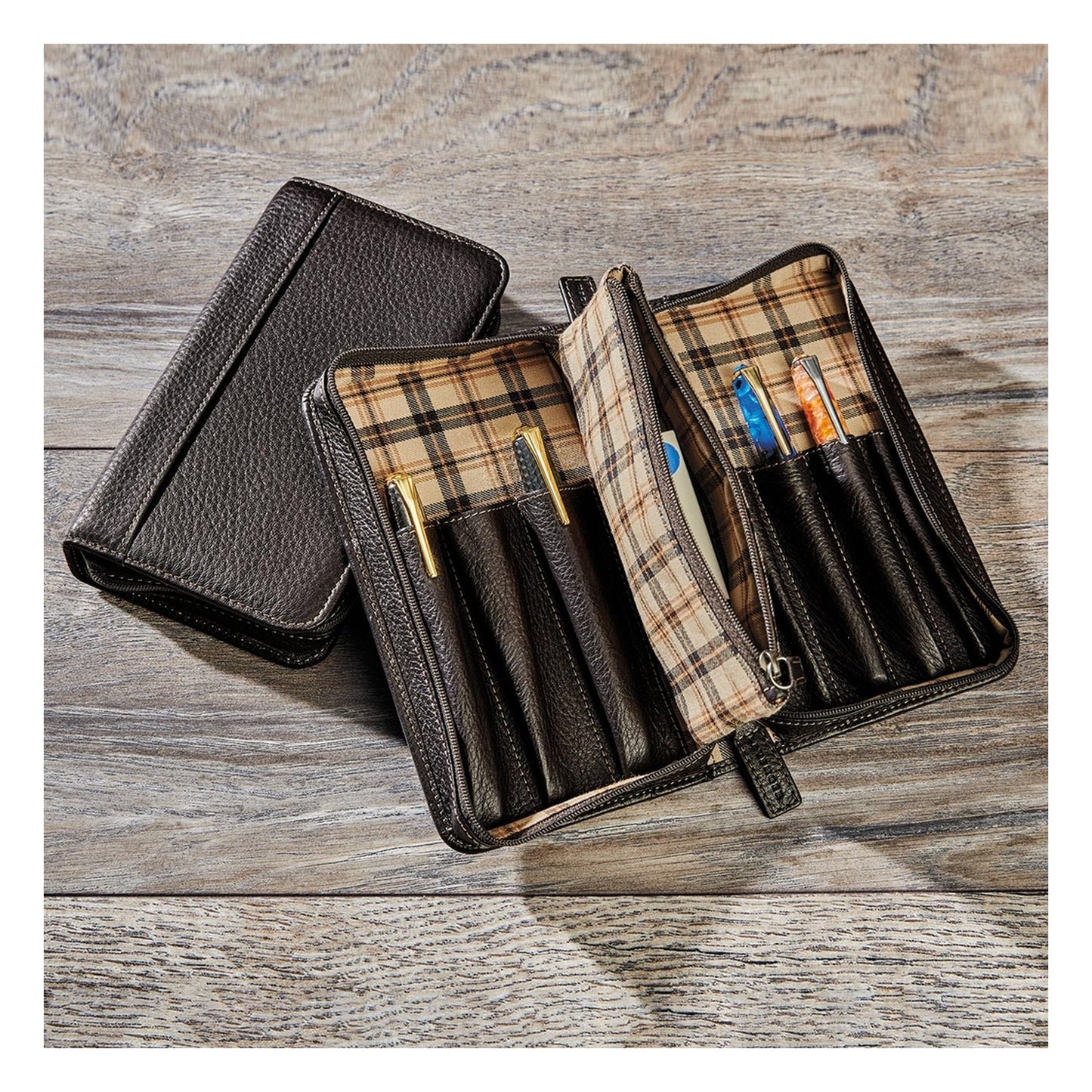Levenger Bomber Jacket Omnipurpose Pen Case - Mocha