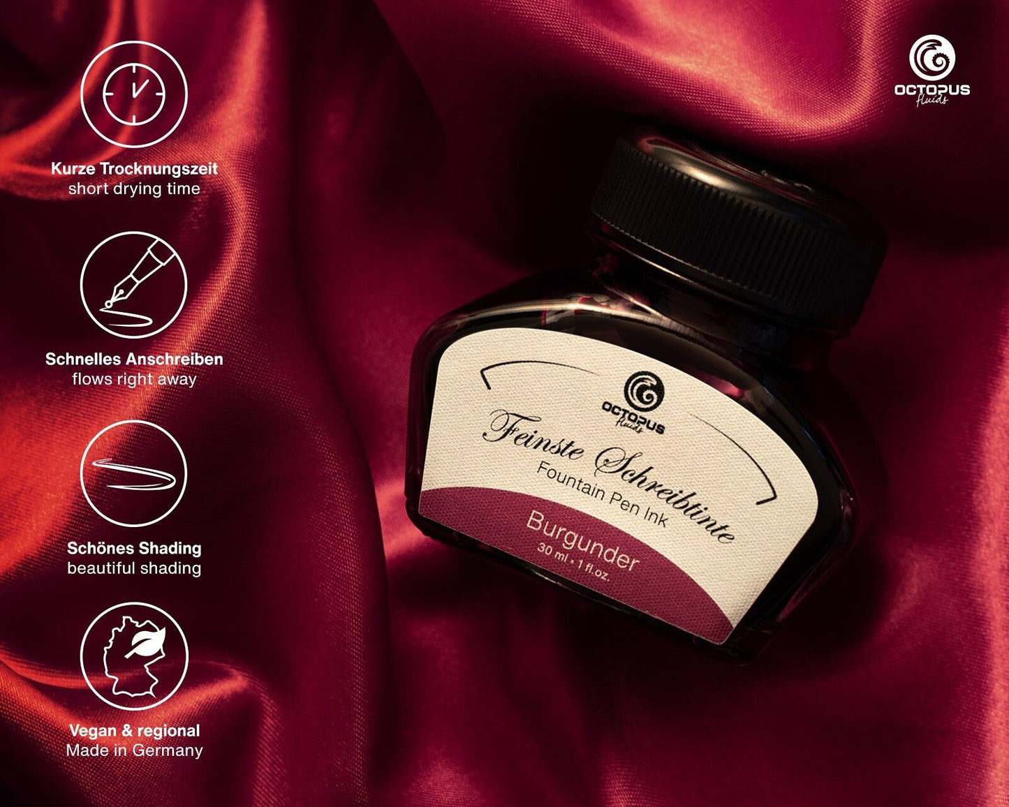 Octopus - Burgundy Ink