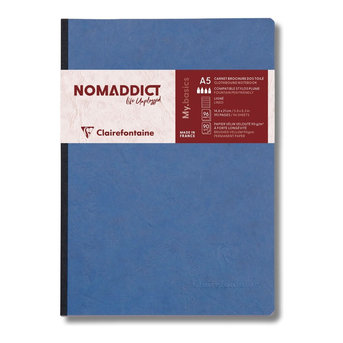 Clairefontaine Clothbound Notebook with Elastic Closure (A5, Lined)