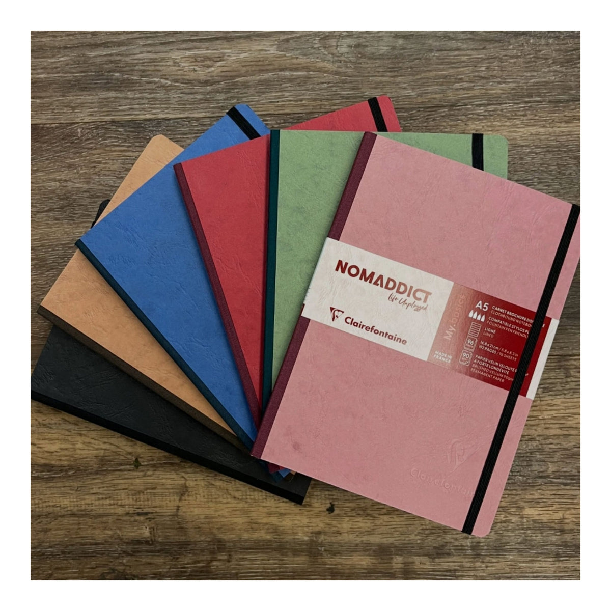 Clairefontaine Clothbound Notebook with Elastic Closure (A5, Lined)