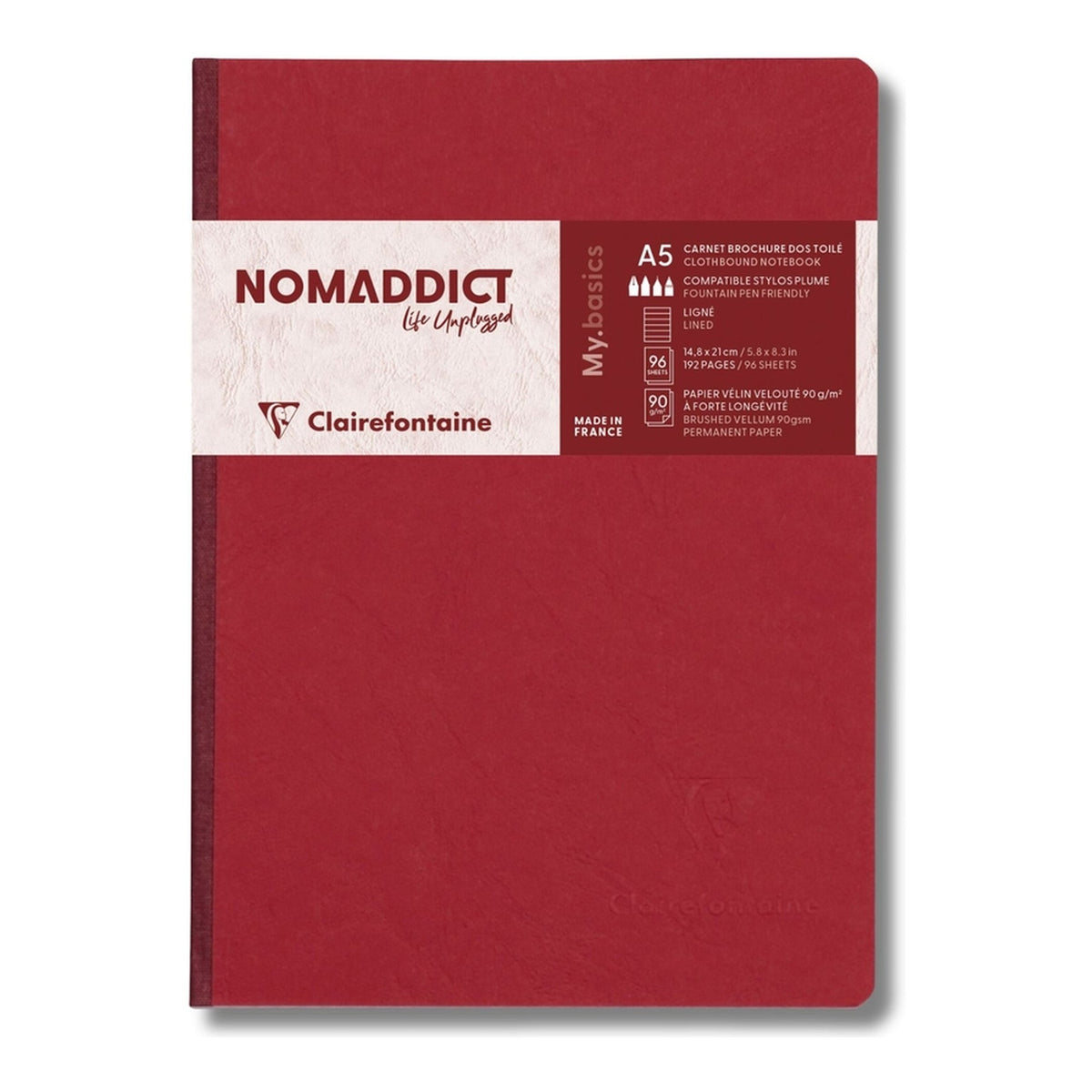 Clairefontaine Clothbound Notebook with Elastic Closure (A5, Lined)