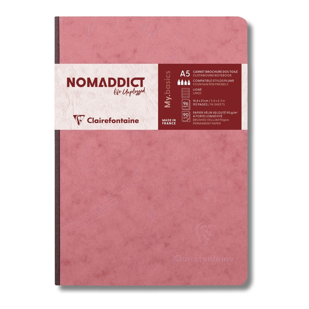 Clairefontaine Clothbound Notebook with Elastic Closure (A5, Lined)