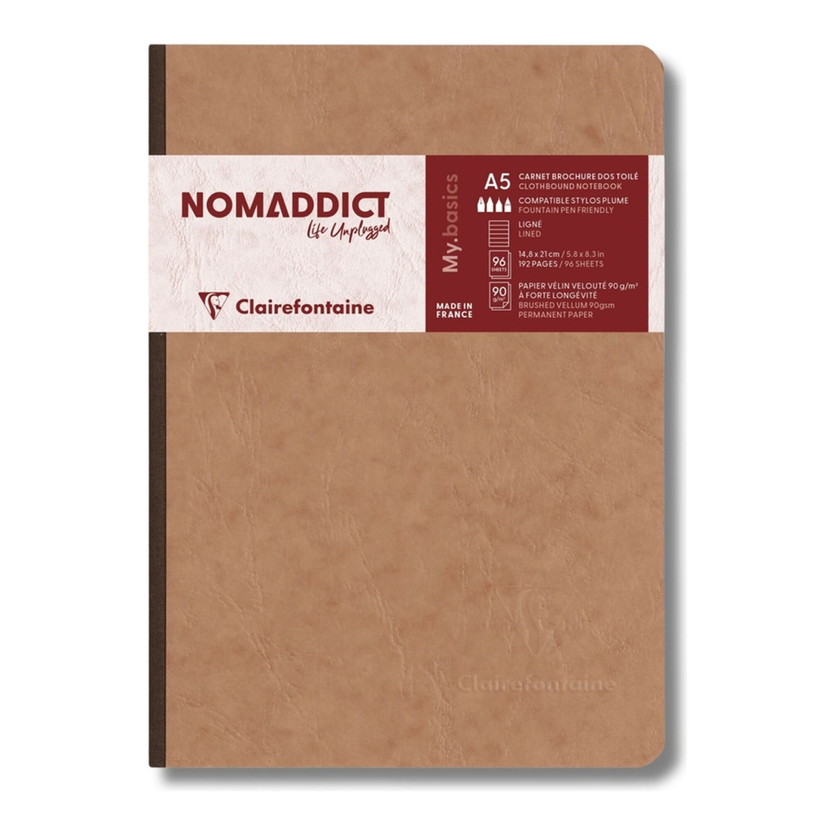 Clairefontaine Clothbound Notebook with Elastic Closure (A5, Lined)