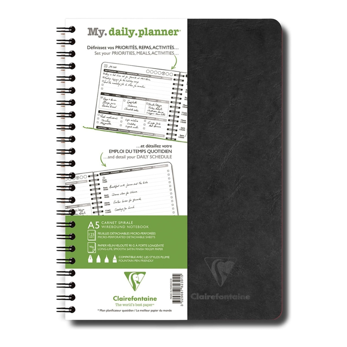 Clairefontaine Undated Daily Planner (A5) - Black