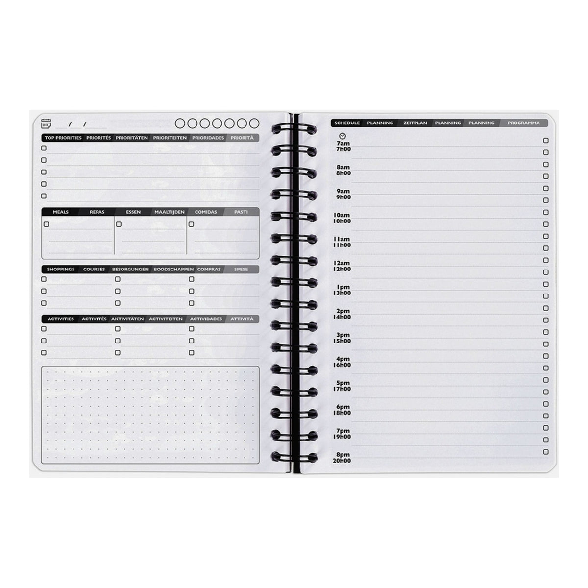 Clairefontaine Undated Daily Planner (A5) - Black