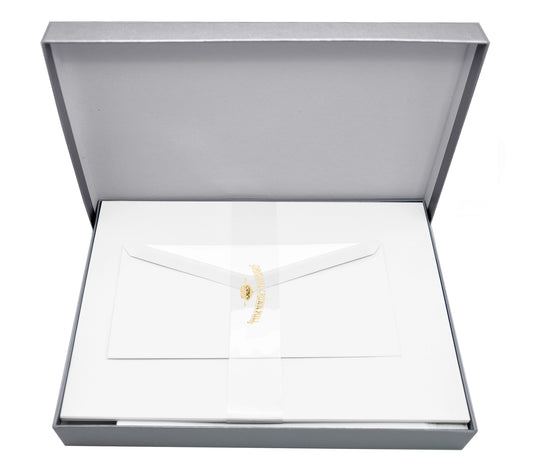 Crown Mill Silver Line Correspondence Set (Paper and Envelopes) - A4 Vergé (5 colors)