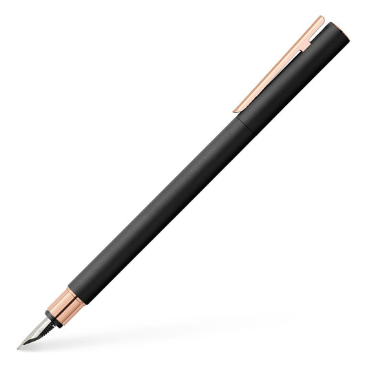 Faber-Castell Neo Slim Fountain Pen - Matte Black & Rose Gold