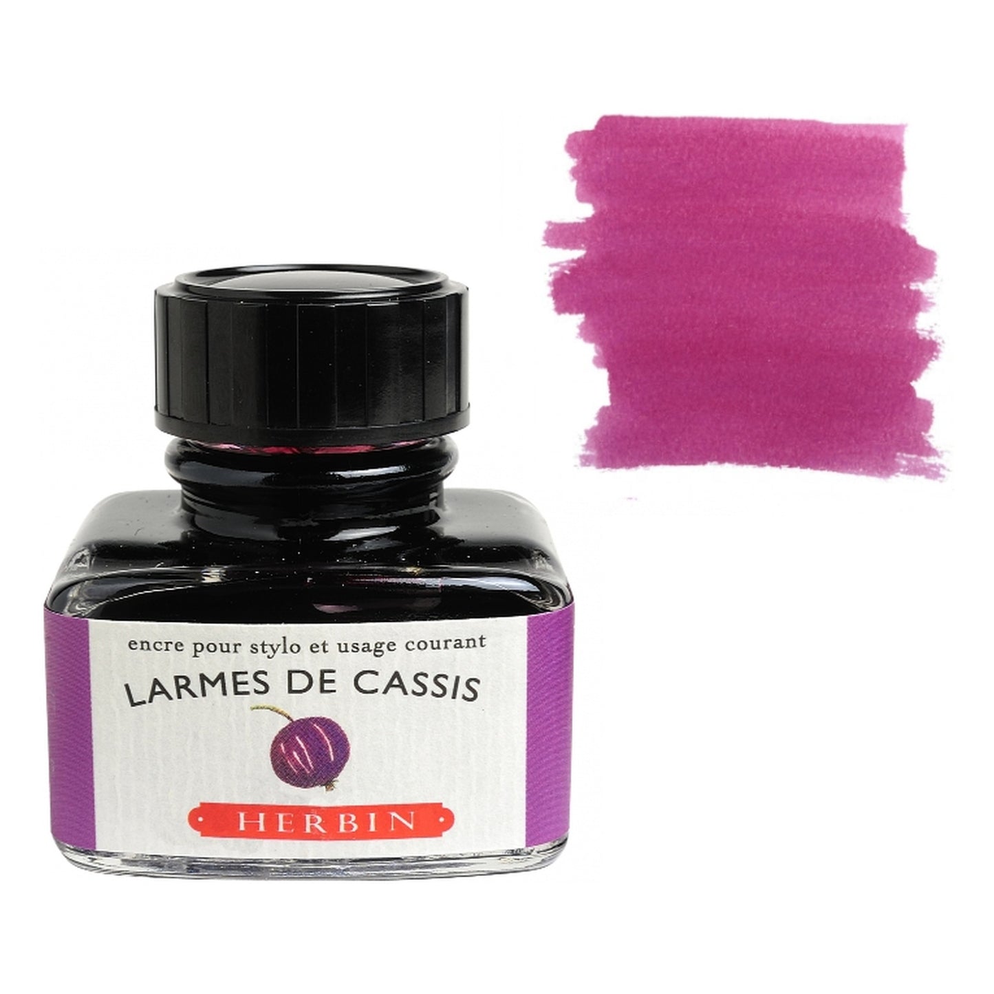 Herbin Larme de Cassis (Black Currant Drop) 30mL Fountain Pen Ink Bottle
