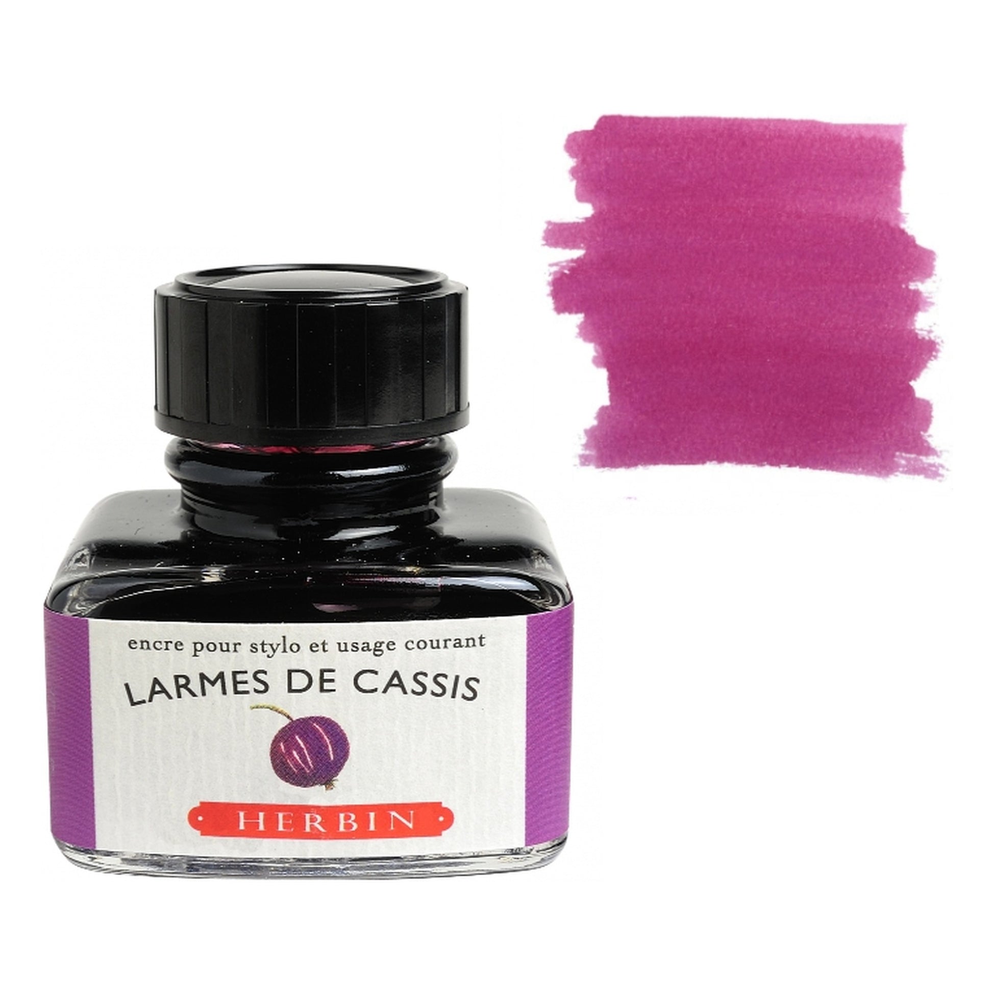 Herbin Larme de Cassis (Black Currant Drop) 30mL Fountain Pen Ink Bottle