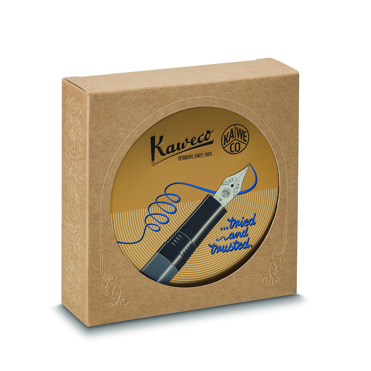 Kaweco Piston Sport Gift Set - Black/Gold Set (Pen + 32mL Ink Bottle)