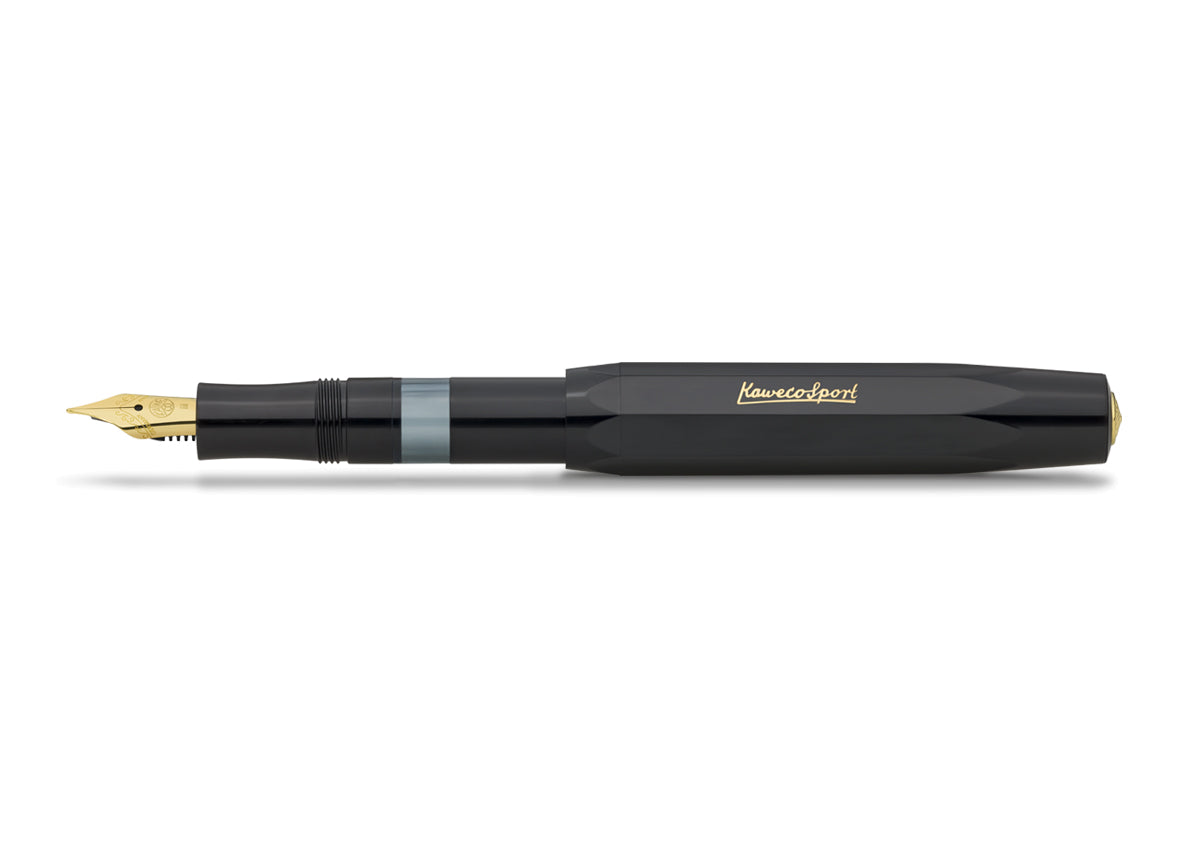 Kaweco Piston Sport Fountain Pen - Black/Gold