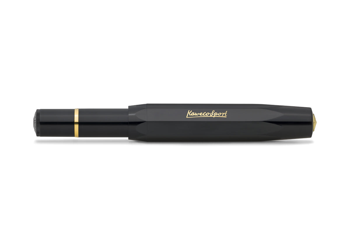 Kaweco Piston Sport Fountain Pen - Black/Gold