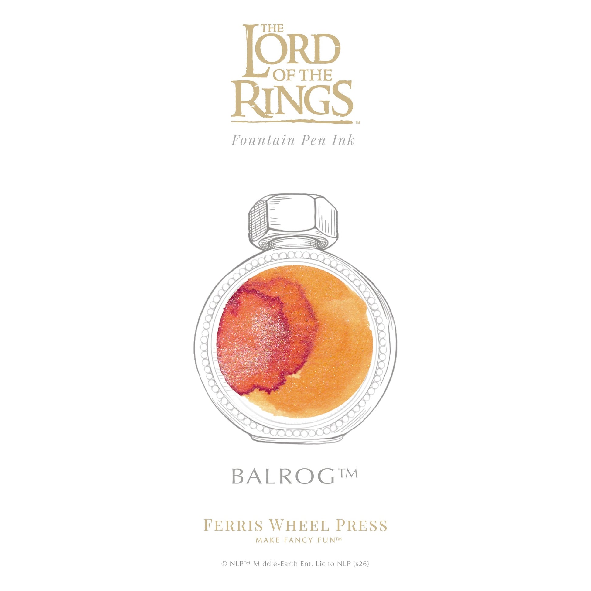 Ferris Wheel Press x The Lord of the Rings - Balrog Signature Ink (38mL)