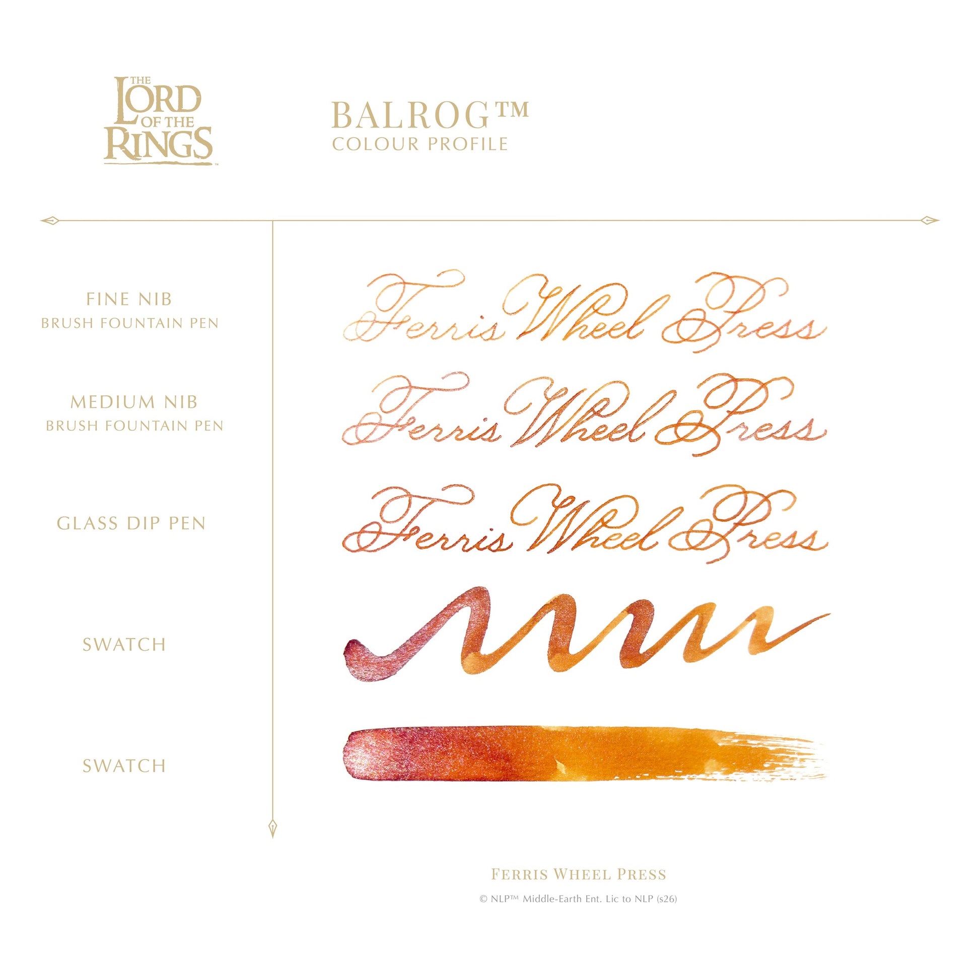 Ferris Wheel Press x The Lord of the Rings - Balrog Signature Ink (38mL)