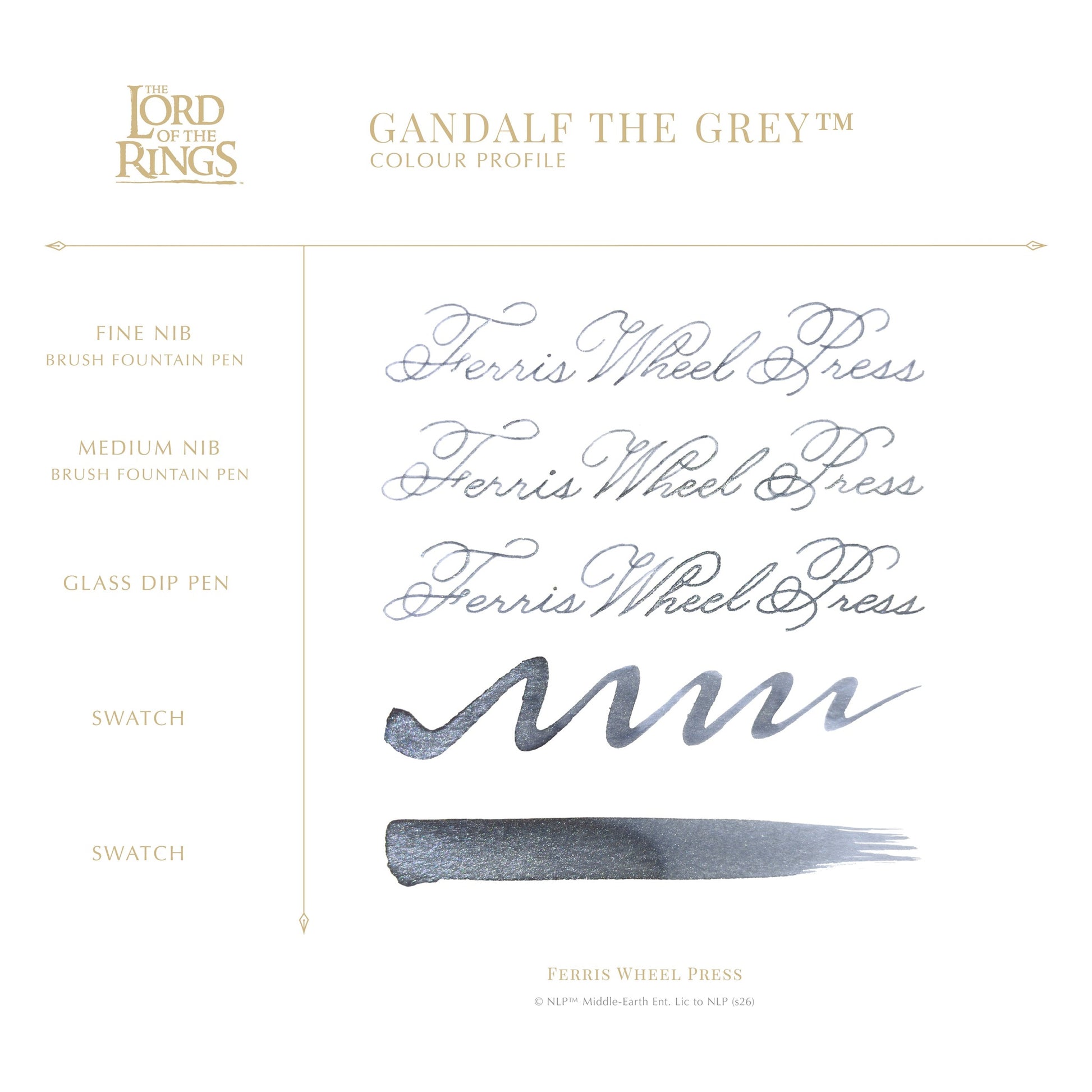 Ferris Wheel Press x The Lord of the Rings - Gandalf the Grey Signature Ink (38mL)