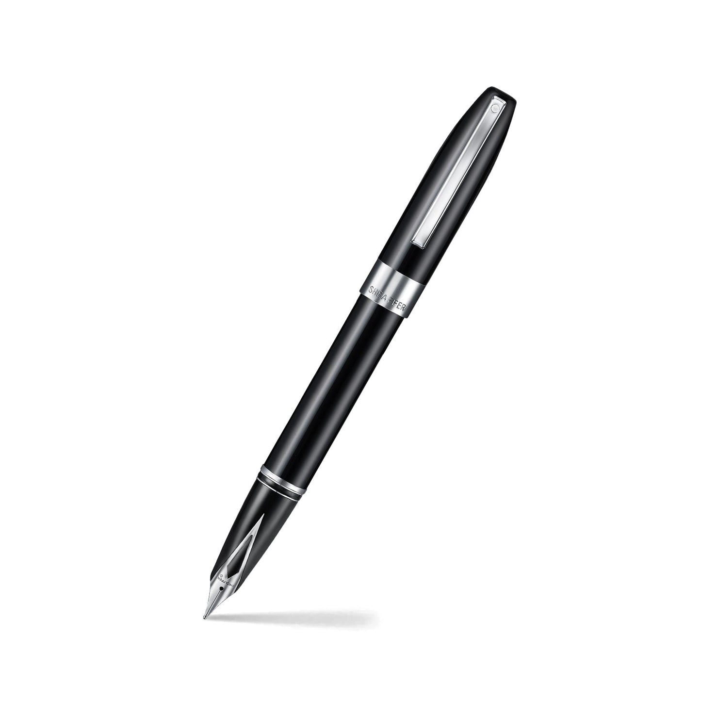 Sheaffer Legacy 9064 Glossy Black Inlaid Nib Fountain Pen with Chrome-Plated Trim