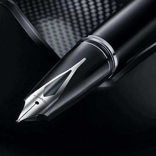 Sheaffer Legacy 9064 Glossy Black Inlaid Nib Fountain Pen with Chrome-Plated Trim