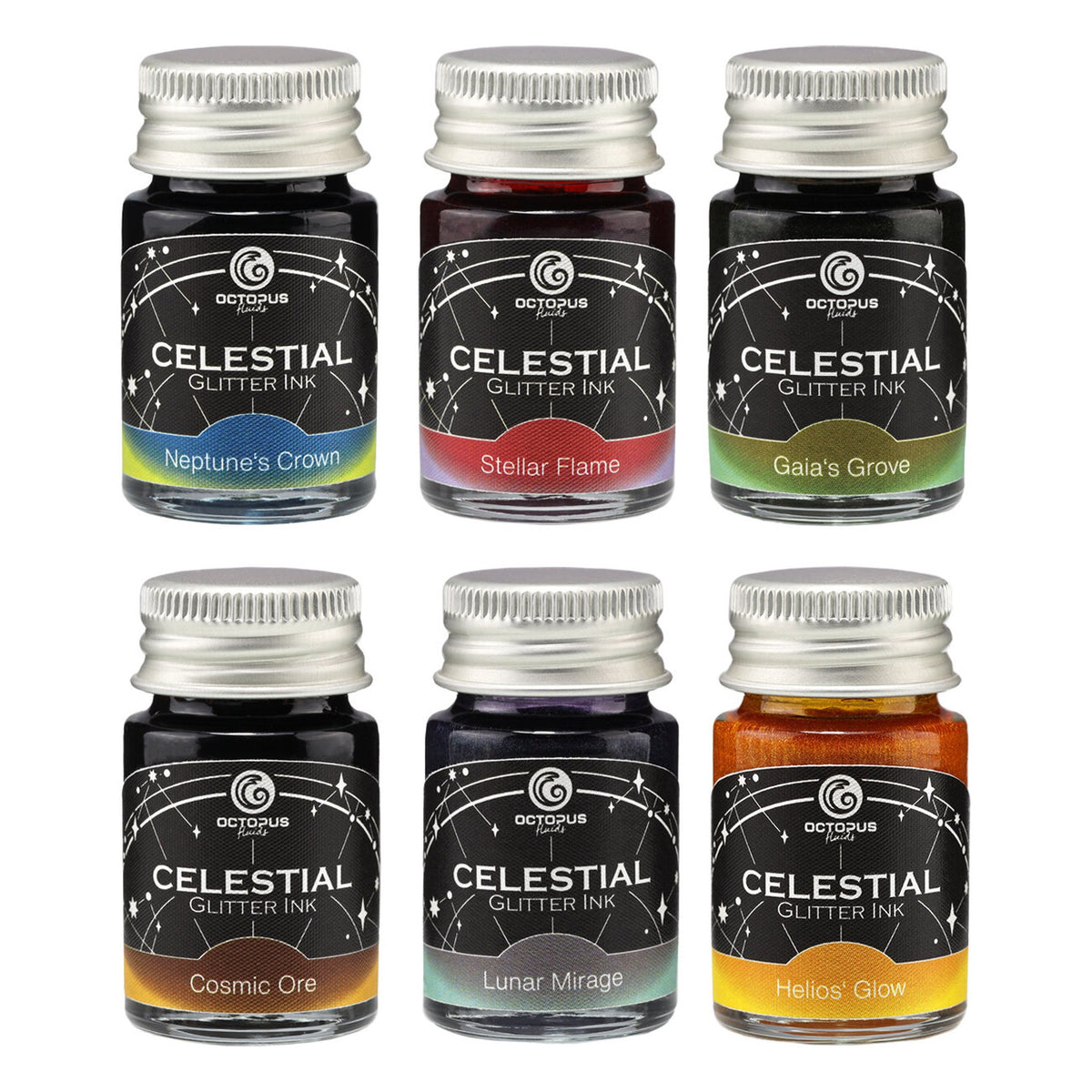 Octopus Celestial Shimmer Ink Sampler (6 × 10mL)