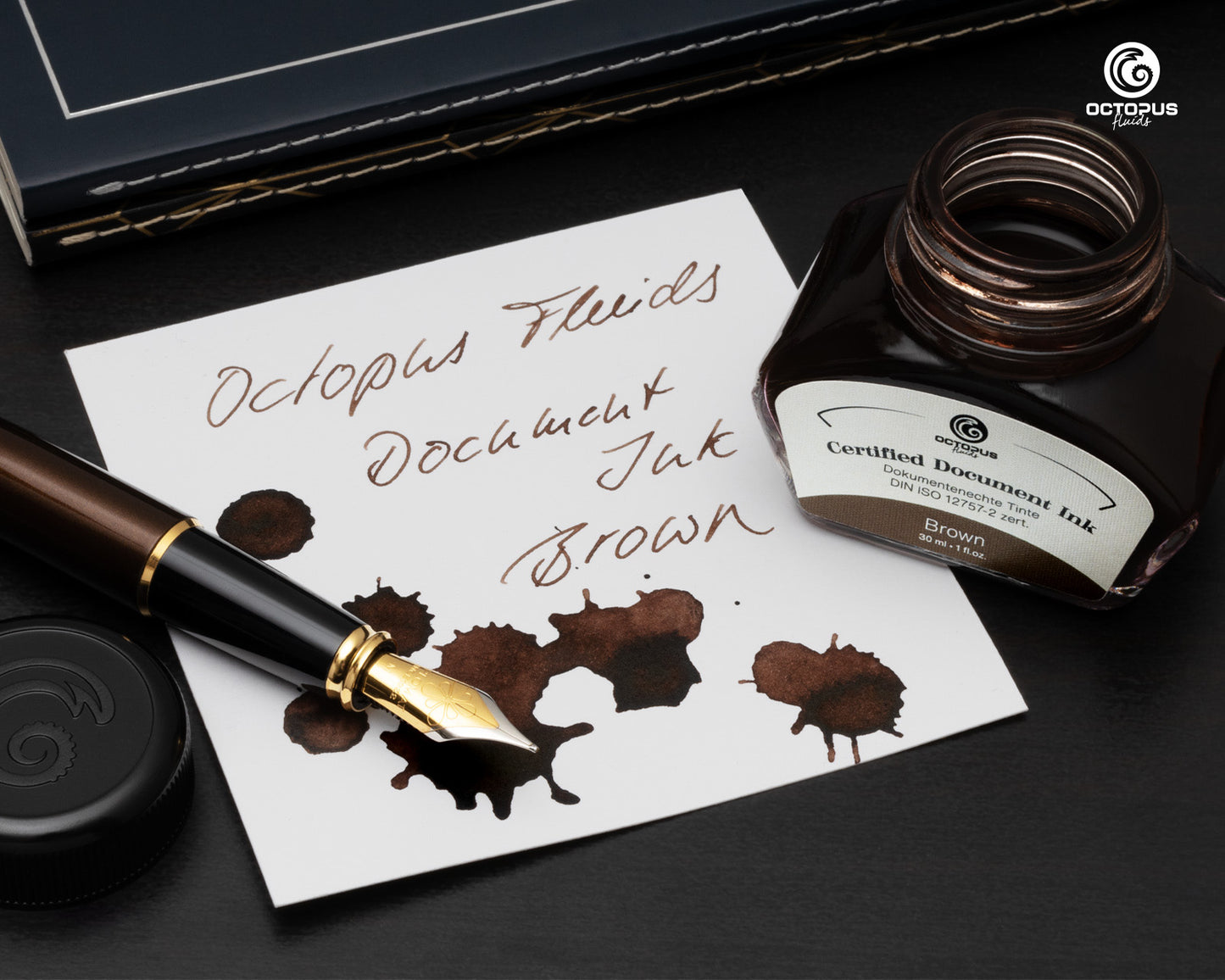 Octopus Fluids - Document Ink, Brown (30mL Bottle)