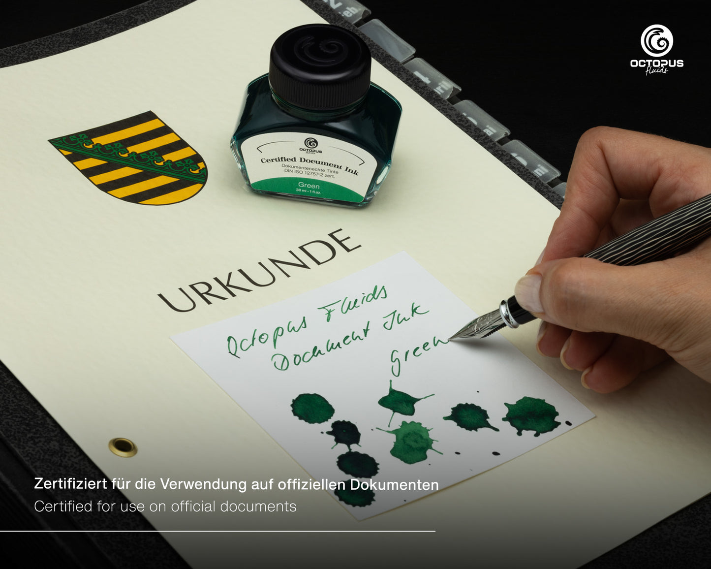 Octopus Fluids - Document Ink, Green (30mL Bottle)