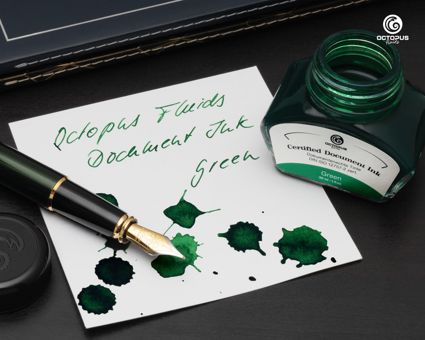 Octopus Fluids - Document Ink, Green (30mL Bottle)