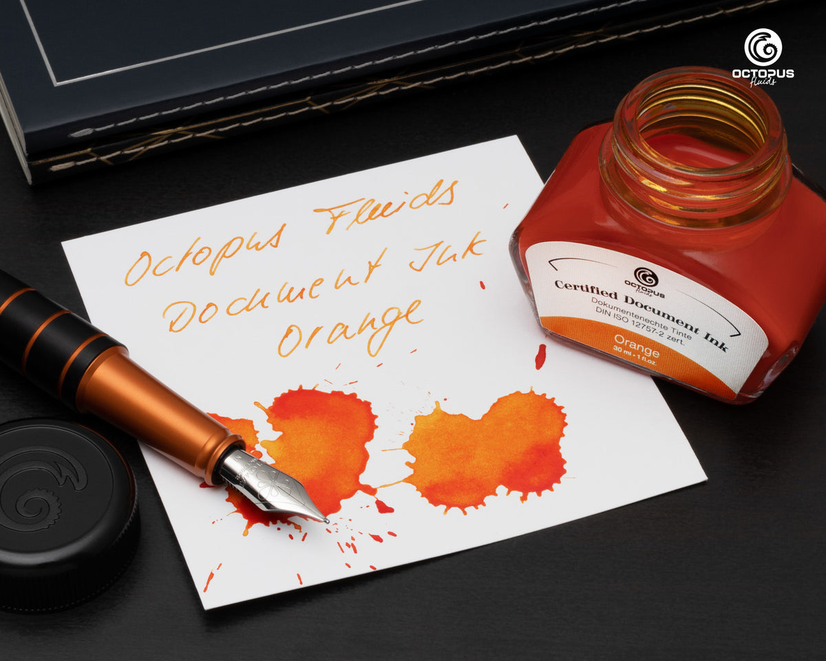 Octopus Ink Sample Octopus Fluids - Document Ink, Orange (30mL Bottle) – Bottle and Plume