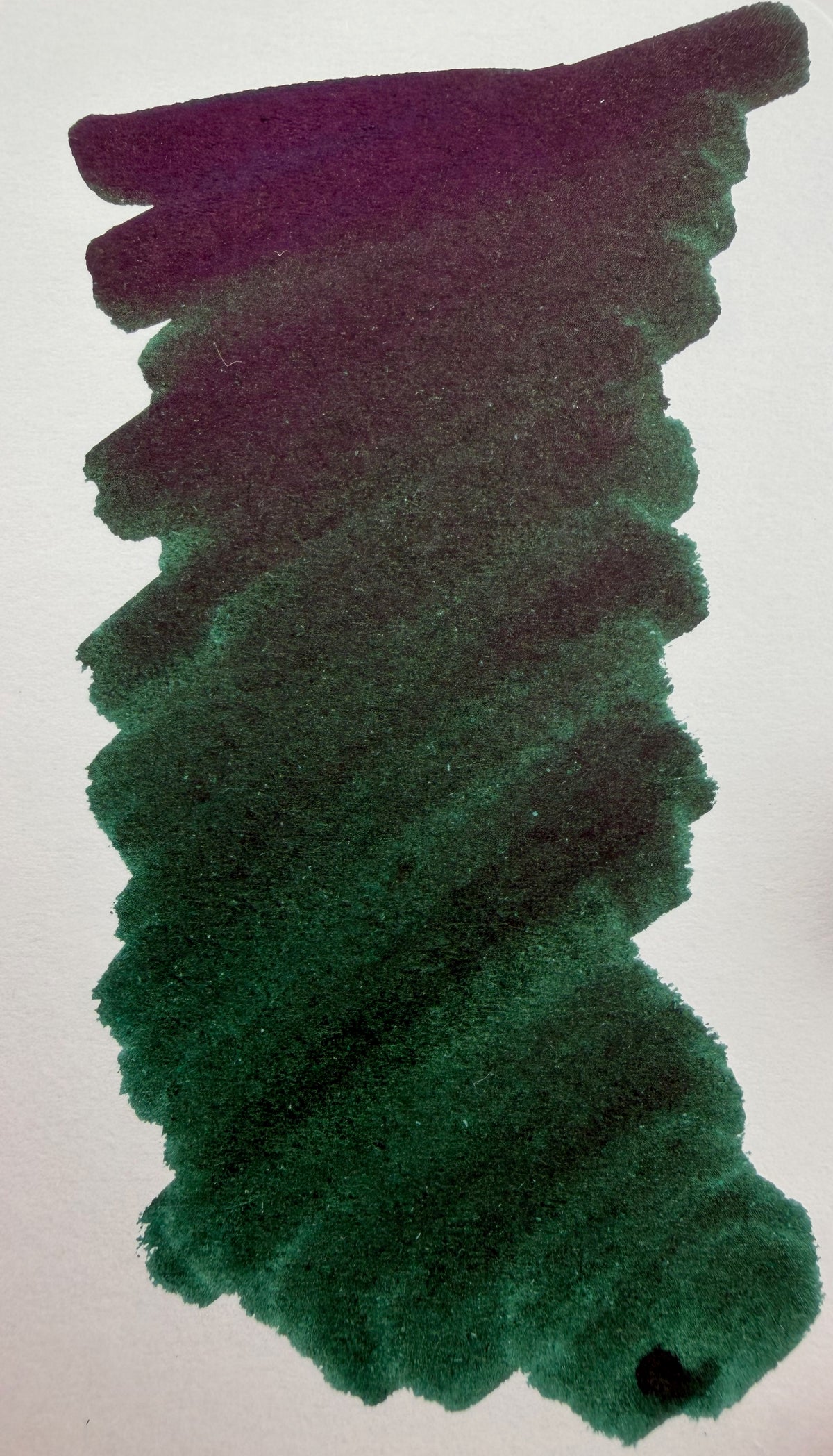 Octopus Sheen Witch: ink swatch showing green ink and purple sheen.