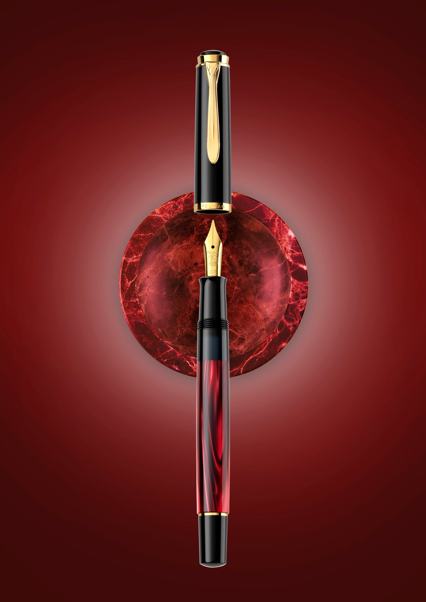 Pelikan Classic M200 Fountain Pen - Red Marbled