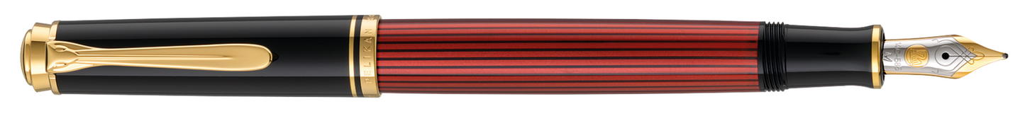 Pelikan M400 Souverän Fountain Pen - Black / Red