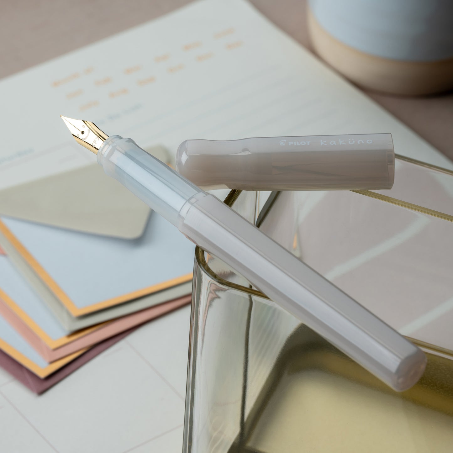 Pilot Kakuno Fountain Pen - Madoromi Series - Cumulus White