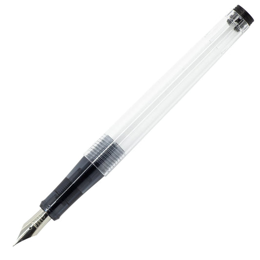 Pilot Explorer Fountain Pen - Clear — uncapped at an angle