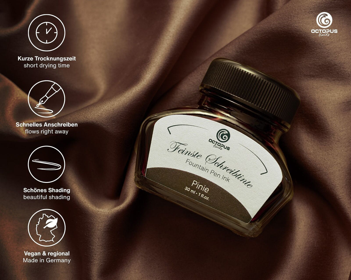 Phythons Ink Octopus - Pine Brown Ink – Bottle and Plume