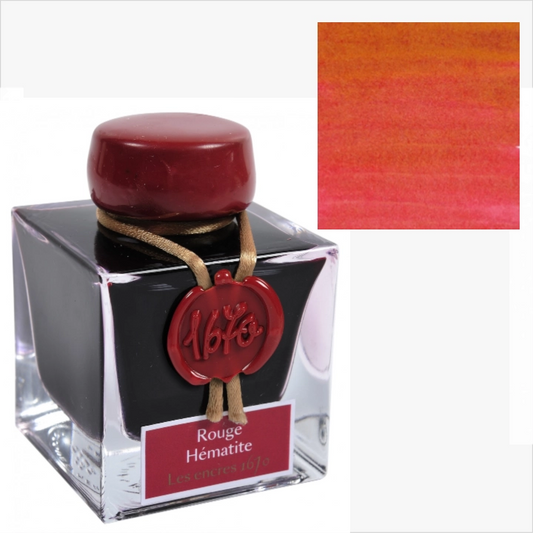 Jacques Herbin 1670: Rouge Hematite Red Ink, Gold Shimmer (50mL)