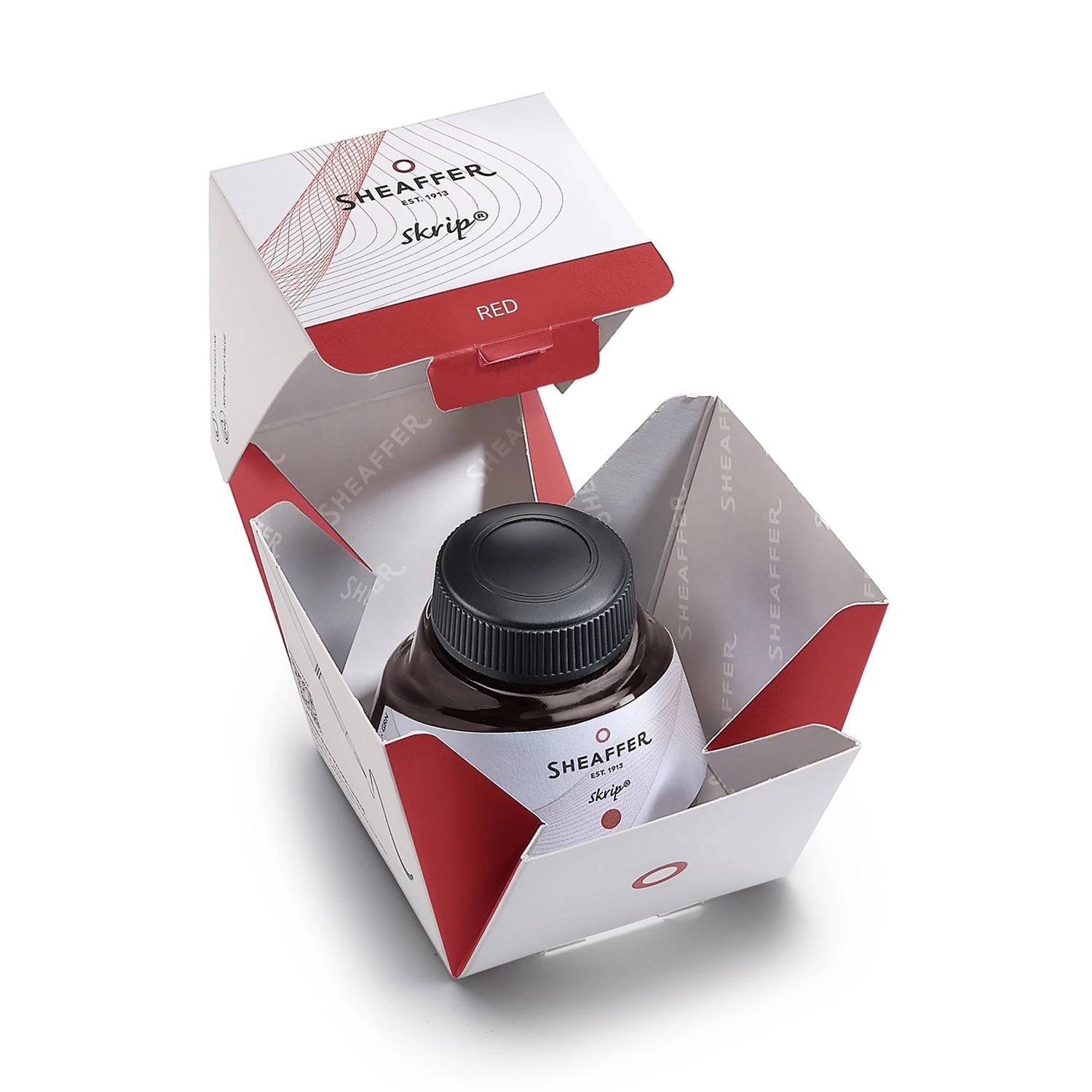 Sheaffer Scrip Red Ink (50mL Bottle) – Bottle and Plume