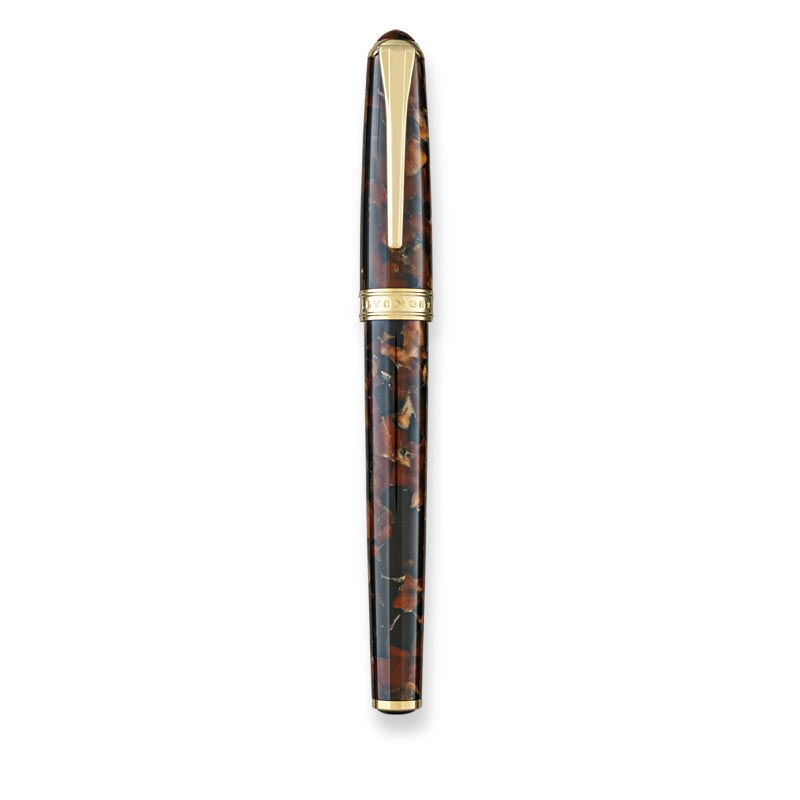 Levenger True Writer Classic Fountain Pen - Golden Dark Tortoise