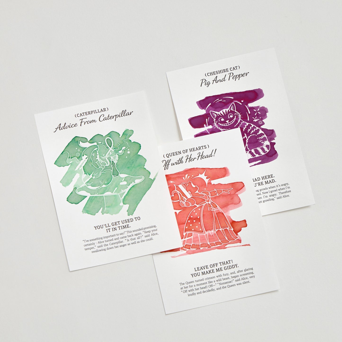 Wearingeul Alice’s Adventures in Wonderland Color Swatch Postcard Set